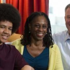 Bill de Blasio's family (from left) Chiara, a college freshman, and Dante, a high school sophomore, his wife Chirlane and Bill