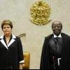 Brazilian President Dilma Rousseff, left, with Joaquim Barbosa